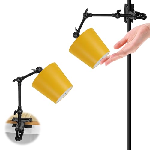 SKIVTGLAMP LED Clip Light, Pole Mounted, Tpye-C Rechargeable, Eye-friendly, Signage Light, Cordless Electricity, No Wiring Required, Arm: 3.9 inches (10 cm), Touch Operation, 3 Ways 3 Level Dimming