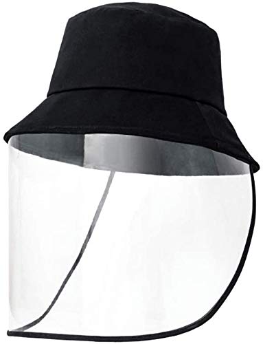 Godmorn Protecteur Facial de sécurité en Pet, Anti-éclaboussures de salive, Anti-buée, Anti-poussière, résistant à l'huile, Transparent, Chapeau de pêcheur, Visière de sécurité (1)