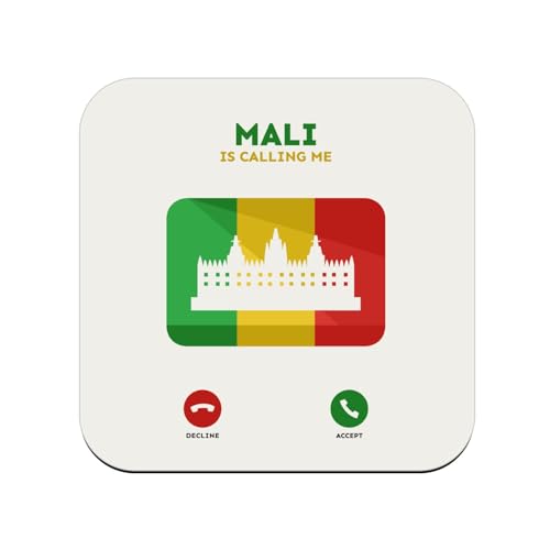 sous Verre en Bois - Mali is Calling Me Flag - 1 unité (95 x 95 mm)