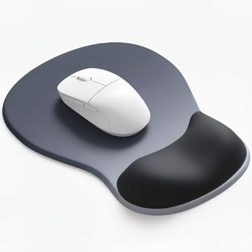 Giecy Tapis de Souris avec Support pour Repose-Poignets en Gel, Ergonomique Concave à Support Doux et Base antidérapante (Dégradé Bleu-Gris Foncé)