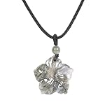 Indian Agate Hand Carved Healing Crystals Gemstone Hawaii Flower Pendant Hand Weaving Wax Rope Necklace 22 inch
