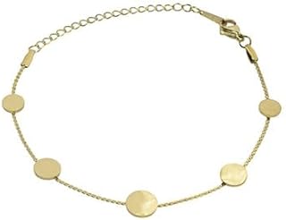 Stainless Steel Bracelet With Circle Design For Girl - Gold