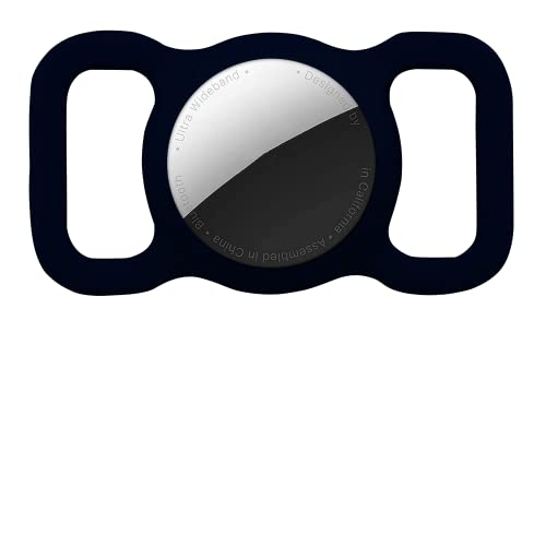 Squif Compatible with for Airtag Pets, Dogs, Cats | Protective Silicone Case for Air Tag (Black)