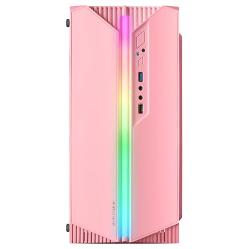 MC-S1 Rosa, Case PC Gaming Compatto Micro-ATX, Illuminazione ARGB 12 Modalità, Ventola FRGB, Finestra Laterale Completa - Case PC - Immagine 1