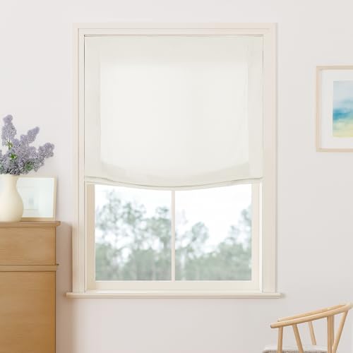 Neutral Curtains Maillard Cordless Roman Shades, Velvet Roman Window Shades