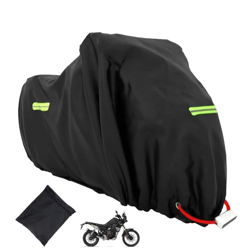 MOZMY Bâche de protection pour moto extérieur, housse de moto étanche, bâche en tissu Oxford 210D résistante aux UV pour extérieur, bâche de garage à moto avec œillets de fermeture (265x105x133 cm)