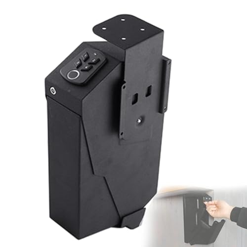 Caja fuerte biométrica for armas, caja fuerte for pistolas, caja oculta for armas con tres opciones de desbloqueo (huella dactilar, contraseña, llave), armero for escritorio, armario