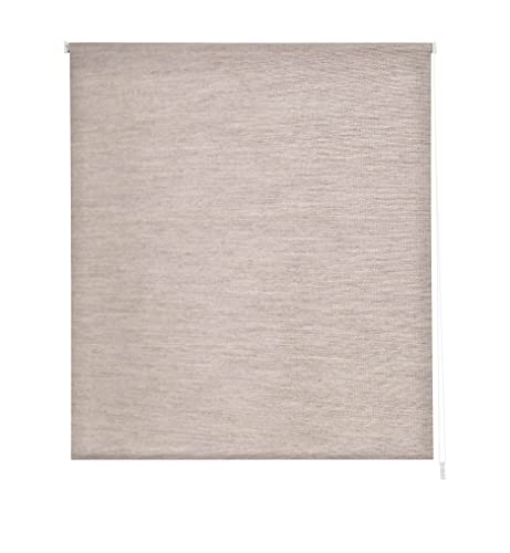 Estoralis | BRAN| Estor Enrollable Diseño Moderno | Sin Taladrar Translúcido Jacquard | Color Lino | 45 x 150 cm (Ancho/Alto) Tamaño Tela 42 x 150 cm | Estores para Ventanas y Puertas