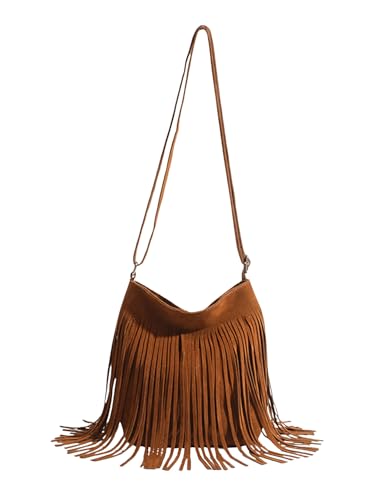 SweatyRocks Women's Fringe Western Crossbody Bags Tassel Hobo Shoulder Purses