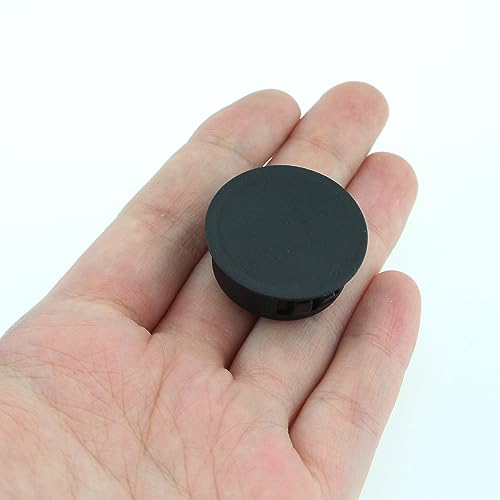 Image of 40pcs 1 inch Flush Mount Black Plastic Body and Sheet Metal Hole Plug, Furniture Fencing Post Pipe Insert End Caps