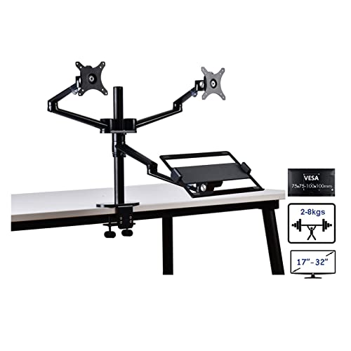 Brazo Monitor de aluminio contra el dolor cervical compatible con pantallas grandes y laptop