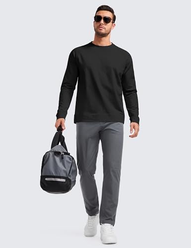 CRZ YOGA Mens Crewneck Sweatshirts French Terry Athletic Workout Sweat Shirts Casual Pullover Tops with Zipper Pocket3
