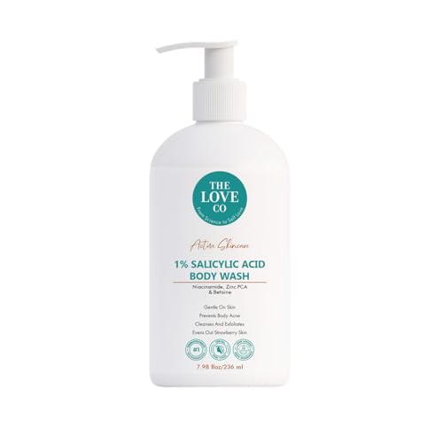 Image of The Love Co 1% Salicylic Acid Body Wash 236ml | Body Acne & Back Acne Body Wash for Bacne, Breakouts & Clogged Pores | With Niacinamide & Zinc | pH Balanced, Non-Drying, Fragrance Free