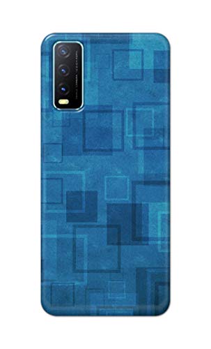 Image of Printed Hard Back Cover Case for Vivo Y20 | Y20 2021 | Y20i | Y20s | Y20G | Y20S (G) | Y20SG | Y20T Back Cover (Plain Azure Blue) -702