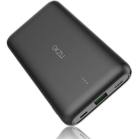 OKZU 10000mAh 20W QC 4.0 & PD 3.0 Fast Charging Power Bank, USB C Portable Charger, External Battery Pack Compatible with iPhone, Samsung, Huawei, iPad, and More. (Black) Cover