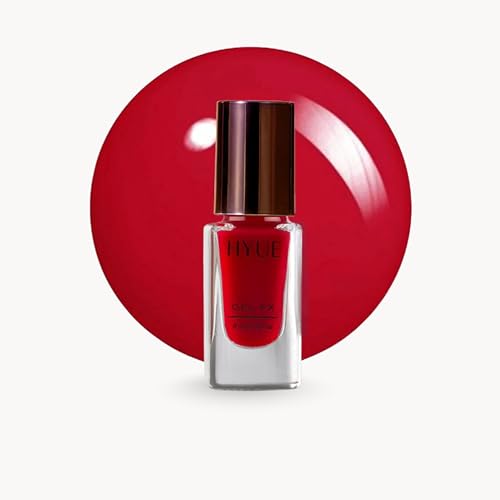 Image of HYUE Gel FX Nail Paint | Fire Engine Red | 8ml | Ultra-Glossy Finish | 14-Day Long-Lasting Wear | Quick-Dry & Chip-Resistant | Vegan & Paraben-Free | No UV Needed | 33 Rich Salon-Quality Shades