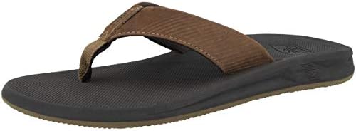Reef Men's Sandals | Leather Phantom II | Athletic Flip Flops w Contoured Footbed, Bronze, 9 | Image 3