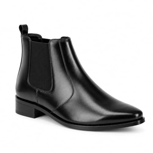 Buy layasa Men Black Chelsea Boots at Amazon.in - Image 2