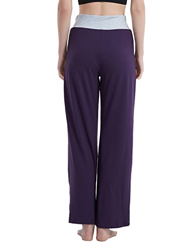 Image of NEWCOSPLAY Women's Comfy Pajama Pants Casual Drawstring Palazzo Lounge Wide Leg Pants