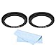 PATIKIL 43mm-67mm Metall Step-Up-Ring mit Reinigungstuch, 2er-Pack Kamera-Objektivadapterring Aluminium-Filteradapterring für Kameraobjektive, Schwarz