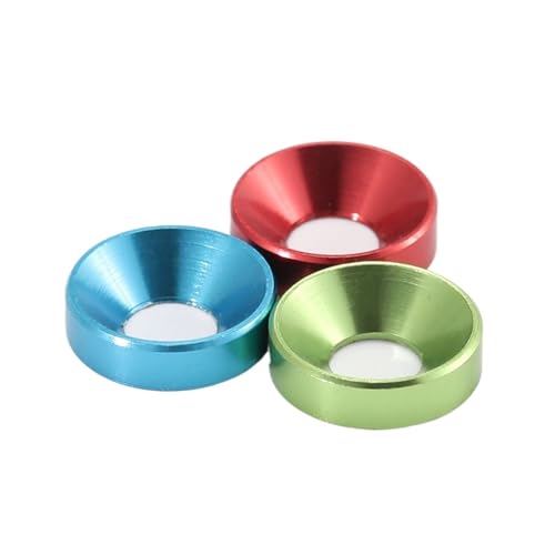 M2 M2.5 M3 M4 M5 Arandela de cabeza avellanada de aleación de aluminio Arandelas de perno de cabeza Junta Arandela de cabeza plana anodizada colorida(Red Wine,M2.5-10pcs)