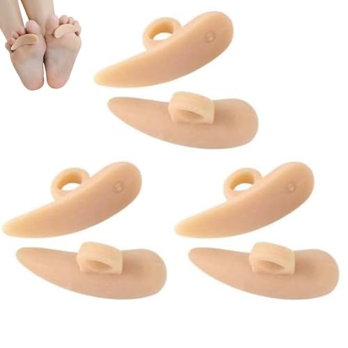 JJiaoLinin Hammer Toe Straightener Cushions, 6 Pieces Hammer Toe Cushion Toe Crests Pads Hammer Toe Gel Pads Corrector for Overlapping Toe Prevent Blisters, Shoe Friction Curled Toes