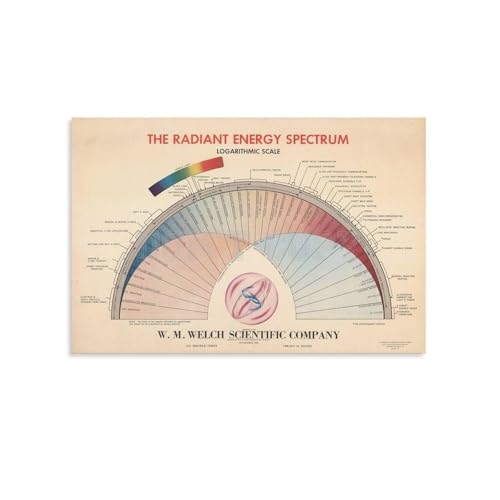 Generic Electromagnetic Spectrum Reference Metal Tin Sign Vintage Physics Chart for Science Classroom Wall-Art 8 X 12 inch Gener