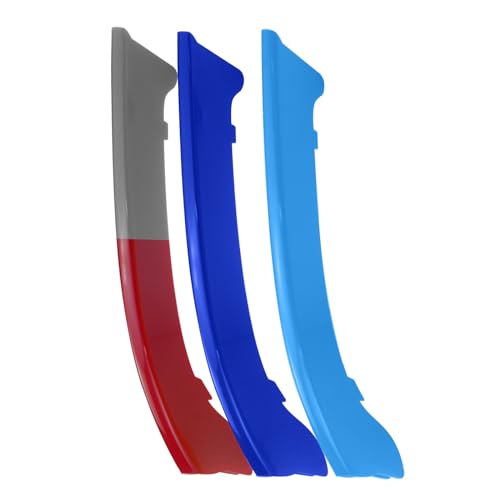 Image of M-Colored Auto Grille Inserts Stripes Trims, Center Kidney Grilles Car Accessories Compatible with BMW 2009-2012 3-Series E90 Auto M-Colored Exterior Interior Decoration,Color A
