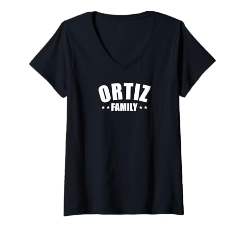 Mujer Ortiz Apellido Fiesta familiar a juego Camiseta Cuello V