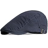 FULUJIDI Boinas Sombreros Boina Plana De Algodón para Hombre Y Mujer Boina Ajustable para Pintor 55-60 Cm Color Azul Marino
