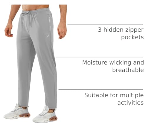 Image of NORTHYARD Men's Joggers Athletic Workout Track Pants Running Gym Training Sweatpants with Zipper Pockets Open Hem