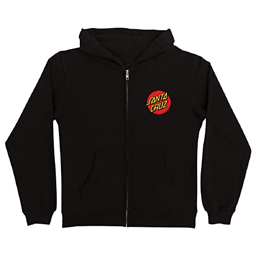 SANTA CRUZ Youth Zip Up Hooded Sweatshirt Classic Dot Youth Skate Zip Up Sweatshirt