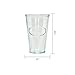 Amici Home Rooster Hiball Glass | 16 Oz | Italian Made, Recycled Glass with Green Tint | Drinking Glass with Embossed Design for Water, Juice, Cocktails (Set of 6)