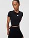Nike Women's Sportswear Chill Knit Cropped T-Shirt, Black/White, XX-Large
