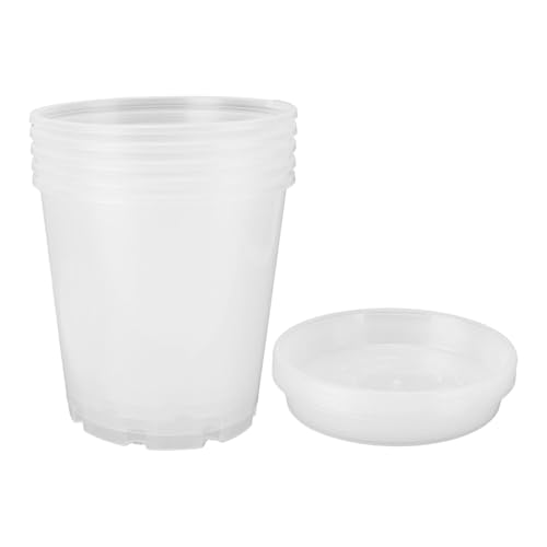 Plantez des Pots, Ventilation d'orchidées 5 Ensembles de Barils pour Une Utilisation en Plein Air (Grandes soucoupes Transparentes NF180 et 180)