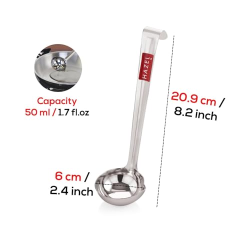 Image of HAZEL Stainless Steel Ghee Tipri Spoon Pali Ladle for Ghee /Oil | Degchi /Pot /Jar /Container, Large