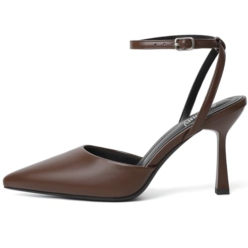 Image of Susanny Heels for Women Stiletto Closed Pointed Toe Backless Dress Shoes High Heels Sexy Kitten Pumps Wedding Guest Party Dance Prom Dressy Comfort Shoes