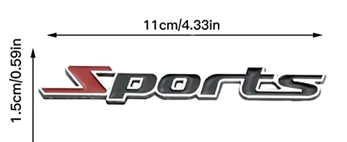 Image of 2X Sport Emblem 3D Metal Badge Car Body Side Sticker Fit for Universal Cars Truck SUV Vehicle(Black Red)