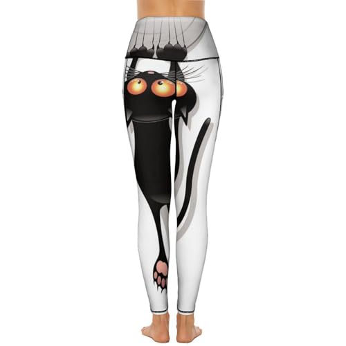 Legging yoga chat noir extensible taille haute taille S - 3