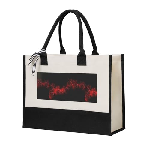Sac fourre-tout en toile spacieux et réutilisable avec grand compartiment pour femme beige
