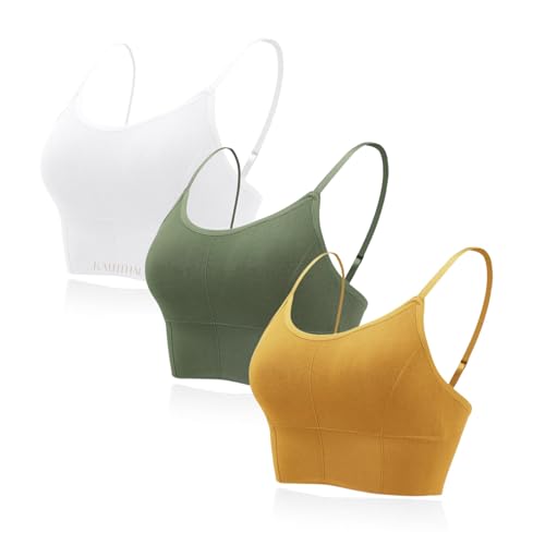 Image of Kaththai Women Cotton Padded Wire-Free Sports Bra with Adjustable Straps Soft Padded Push-Up Bra for Yoga, Fitness (Free Size Bra Fit Up to 28,30,32,34)