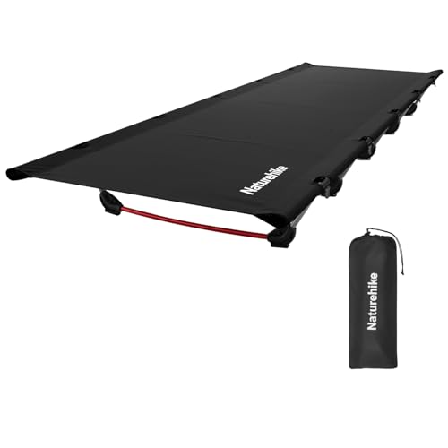 Naturehike GreenWild Camping Cot, Ultralight Folding Backpacking Cot, Supports 330lbs, Portable Camping Bed for Adults for Camping Hiking Travel Home, Black