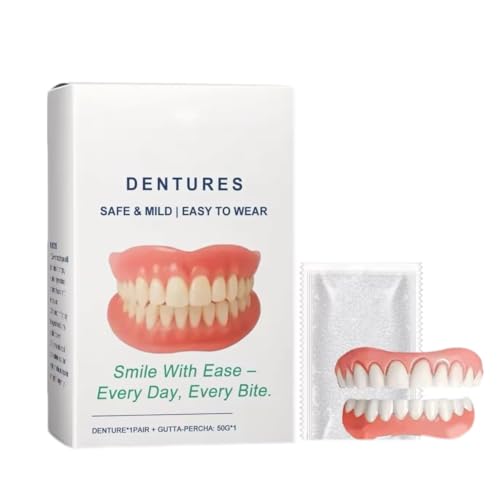 Thermo-adaptive Smart-Vollprothese, Silikon-Unterfütterungsset, Premium-Prothesen, Zahnersatz-Set, Vollprothesen für Männer und Frauen (1 Satz) Thermo-adaptive Smart-Vollprothese, Silikon-Unterfütterungsset, Premium-Prothesen, Zahnersatz-Set, Vollprothesen für Männer und Frauen (1 Satz)