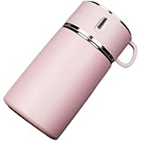 Poixmoc 真空断熱保温スープジャー 断熱フードポット スプーン付き 保温ランチジャー 保温保冷 おかず ご飯 携帯便利 800ml ブラック 通勤 通学 運動会 (ピンク800ml)