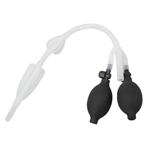 Jauarta Silicone Enema Douche Bulb Dual Side Openings Elastic Inflatable Double Bulb Flushing System for Health Care Cover