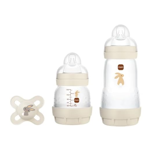 MAM Set de Recién Nacido, Set Regalo, Incluye: 1 Biberón Anticólico de 130ml, 1 Biberón Anticólico de 260ml, 1 Chupete Original Start, a partir de 0 meses, Neutro