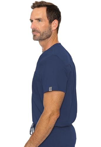 Image of Med Couture Rothwear Touch Scrub Top for Men V-Neck 1 Pocket