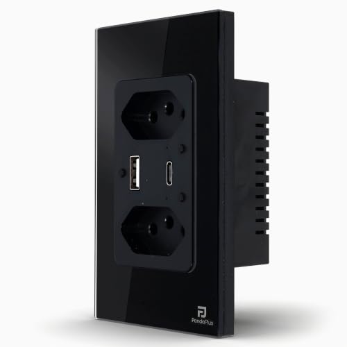 Tomada Dupla Inteligente USB-A/C Carrega Rápido Wifi 10A Bivolt S...