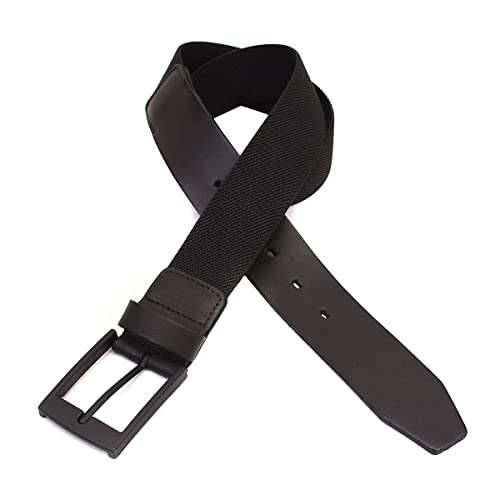 Cinto Masculino Couro Legítimo Elástico Casual Social Oferta Tamanho:110 cm;Cor:Preto