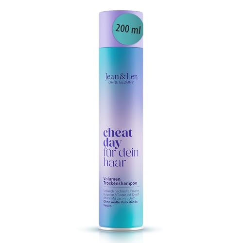 Jean & Len Champú Seco Volumen, fácil de cepillar, proporciona textura y agarre, con efecto frescor instantáneo, fragancia fresca y floral, sin parabenos ni siliconas, vegano Champú Seco, 200 ml